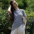OURCOMOS comos 1461 dolman pleats T-shirt (gray)