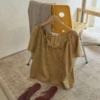 juliapepe String Shirring Blouse (Khaki)