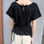 juliapepe String Shirring Blouse (Black)
