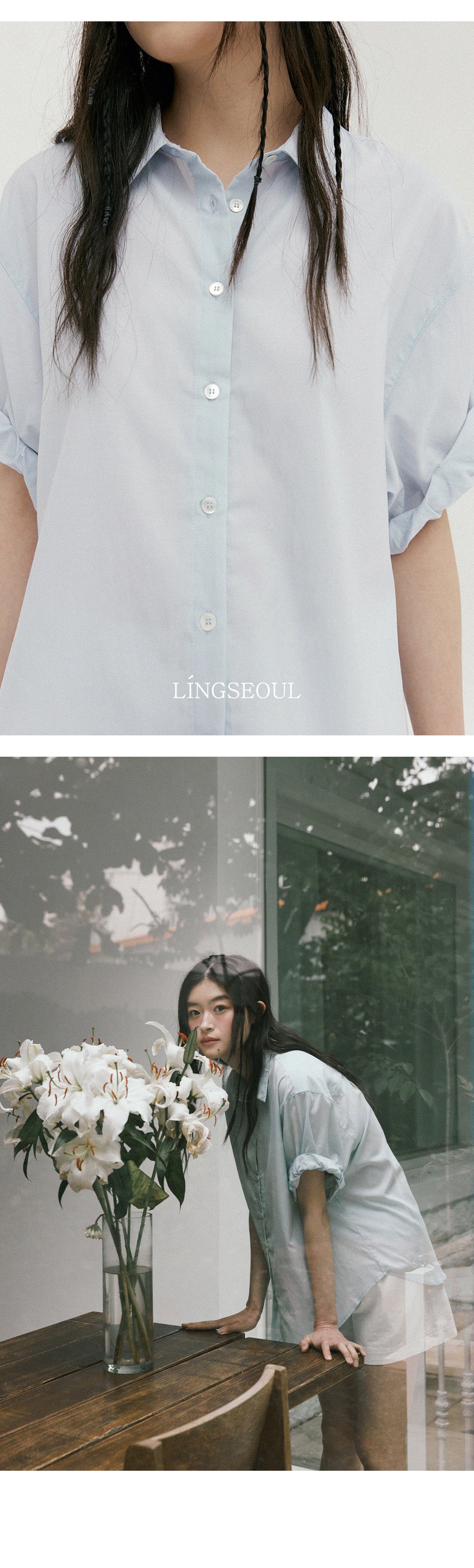 LINGSEOUL LINGSEOUL Roll-Up Blouse