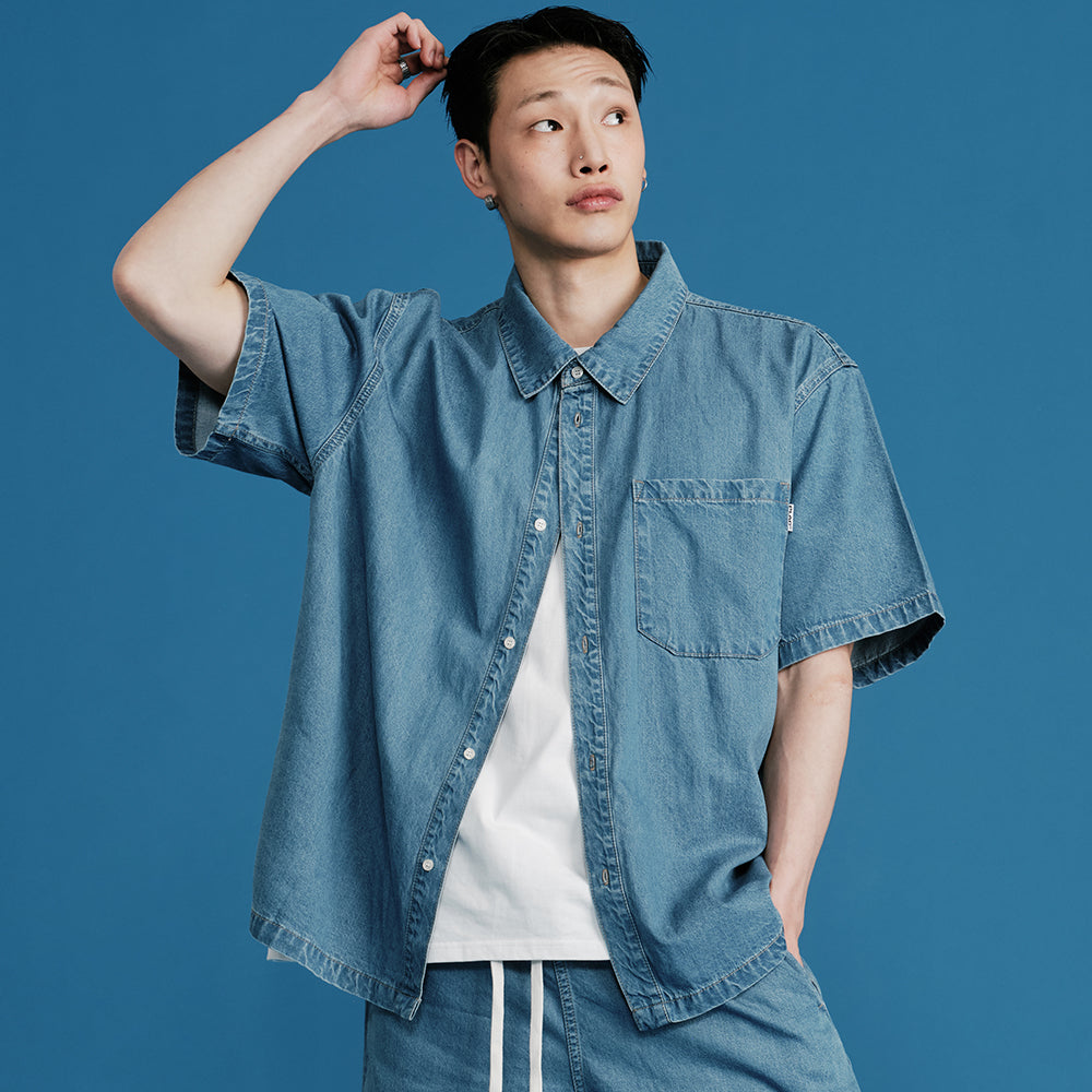 PLAC [Lim Tae-hyun Pick] Tencel short-sleeved sleeve shirt_2colors