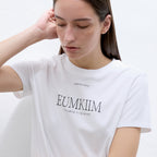 EMKM Minimal logo half sleeve t-shirt_WHITE