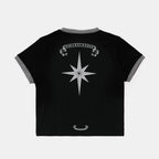 BADBLOOD w-tee25-095 Cosmo Reflective Ringer T-Shirt - Black