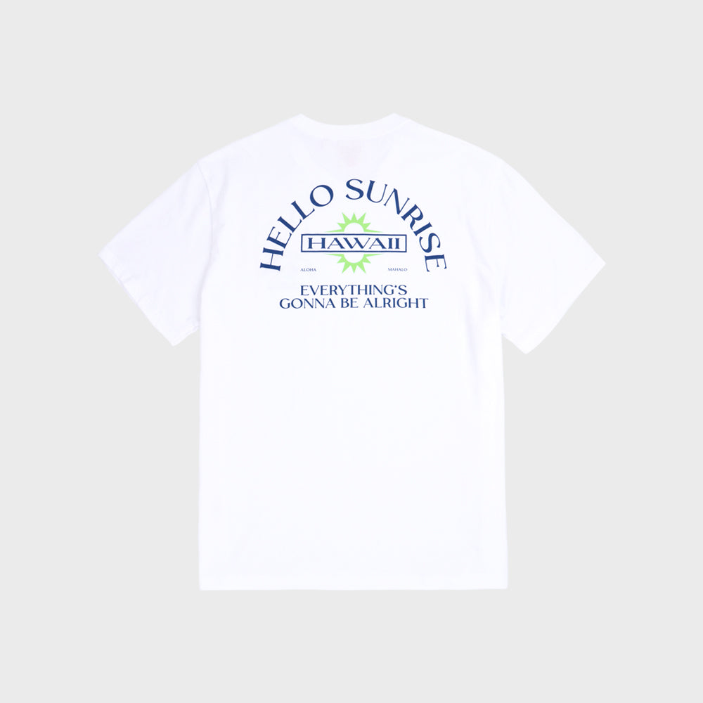 HELLO SUNRISE HAWAII Arch Logo Tee_White