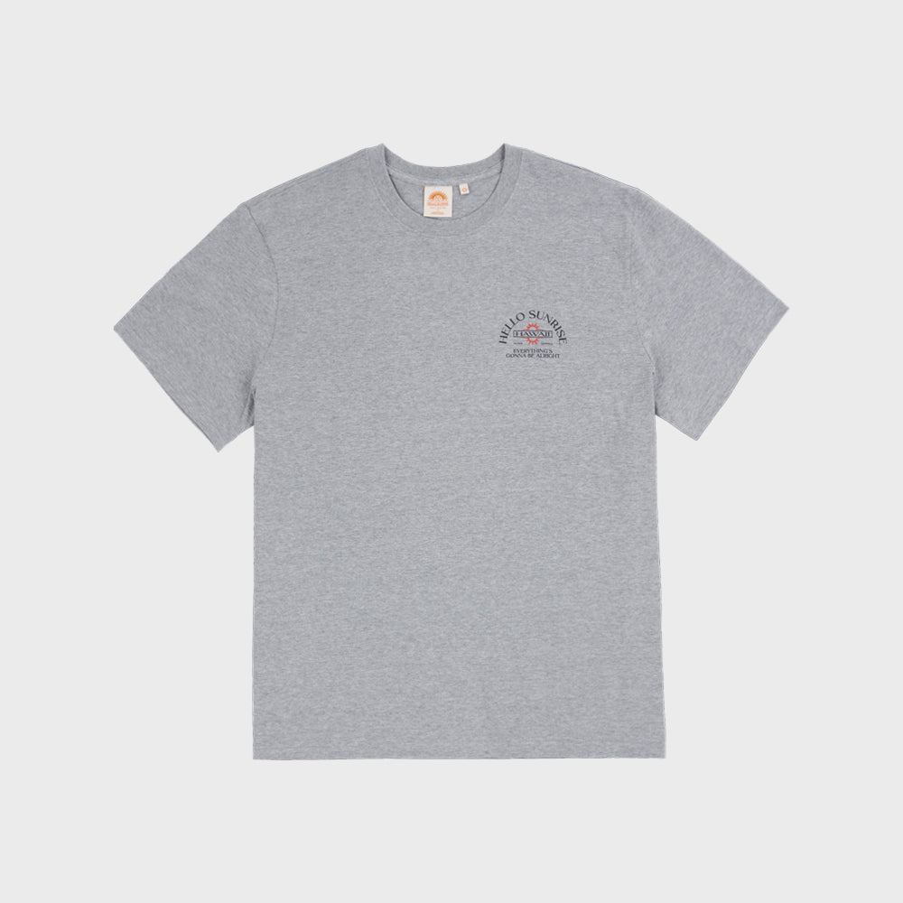 HELLO SUNRISE HAWAII Arch Logo Tee_8% Melange Gray