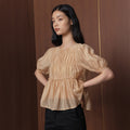 GANISONG Almond Shirring Blouse_3colors