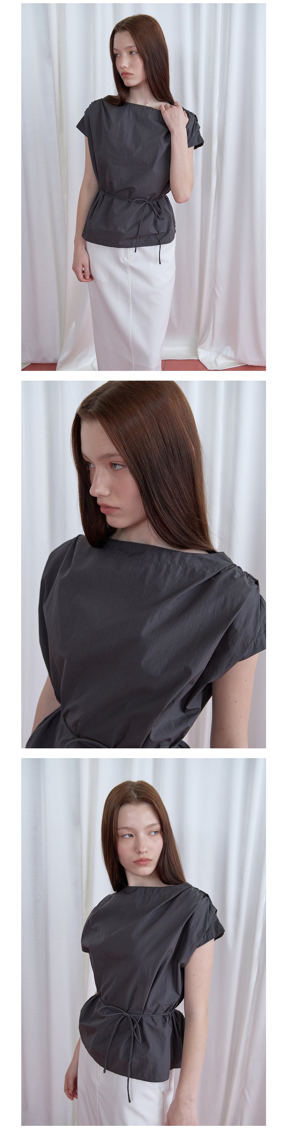NOEUD Knotline Blouse (Charcoal)