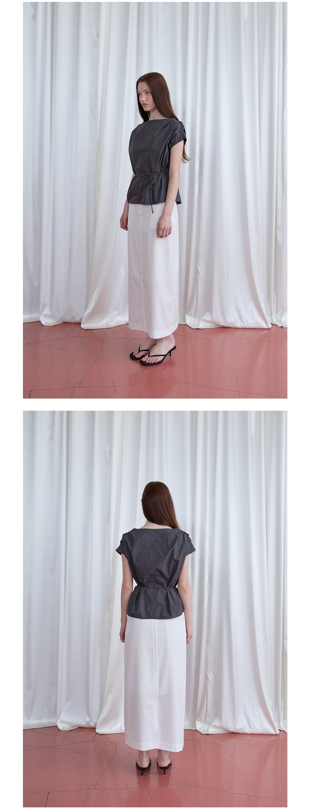NOEUD Knotline Blouse (Charcoal)