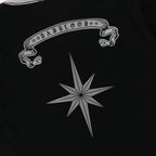 BADBLOOD w-tee25-095 Cosmo Reflective Ringer T-Shirt - Black