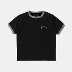 BADBLOOD w-tee25-095 Cosmo Reflective Ringer T-Shirt - Black