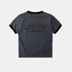 BADBLOOD w-tee25-092 Cosmo Multi Patch Ringer T-Shirt - Charcoal