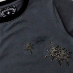BADBLOOD w-tee25-092 Cosmo Multi Patch Ringer T-Shirt - Charcoal