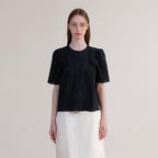 OVEOF [3] Margaret Pintuck Blouse_Navy