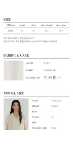 LINGSEOUL jacquard shirring blouse-ivory