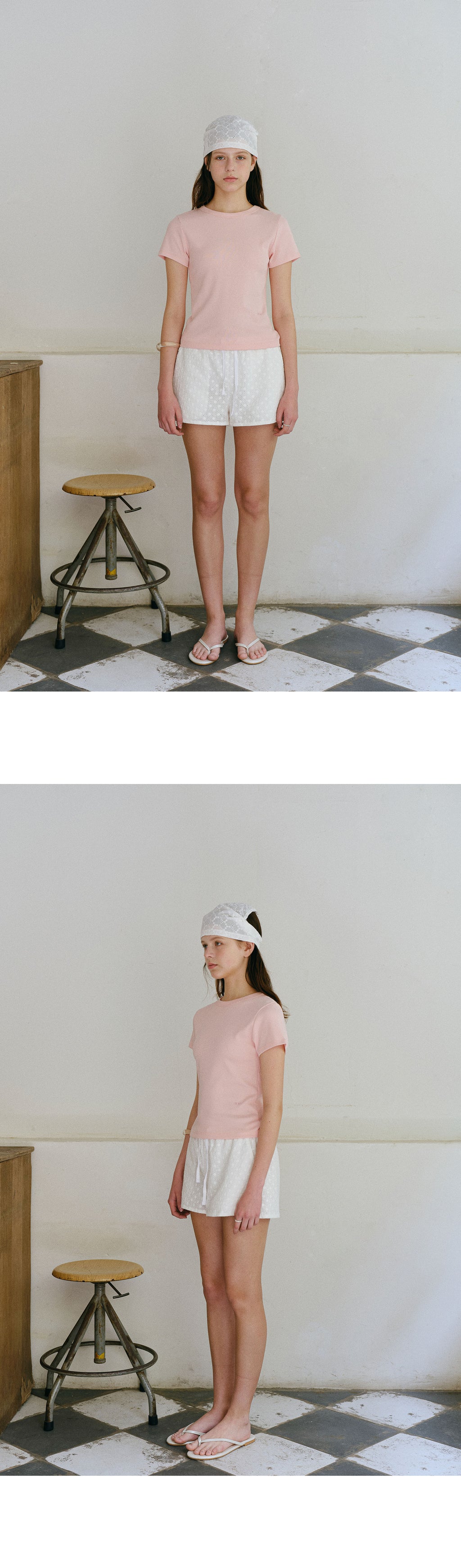 ANDNEEDS Bessette half tee (light pink)