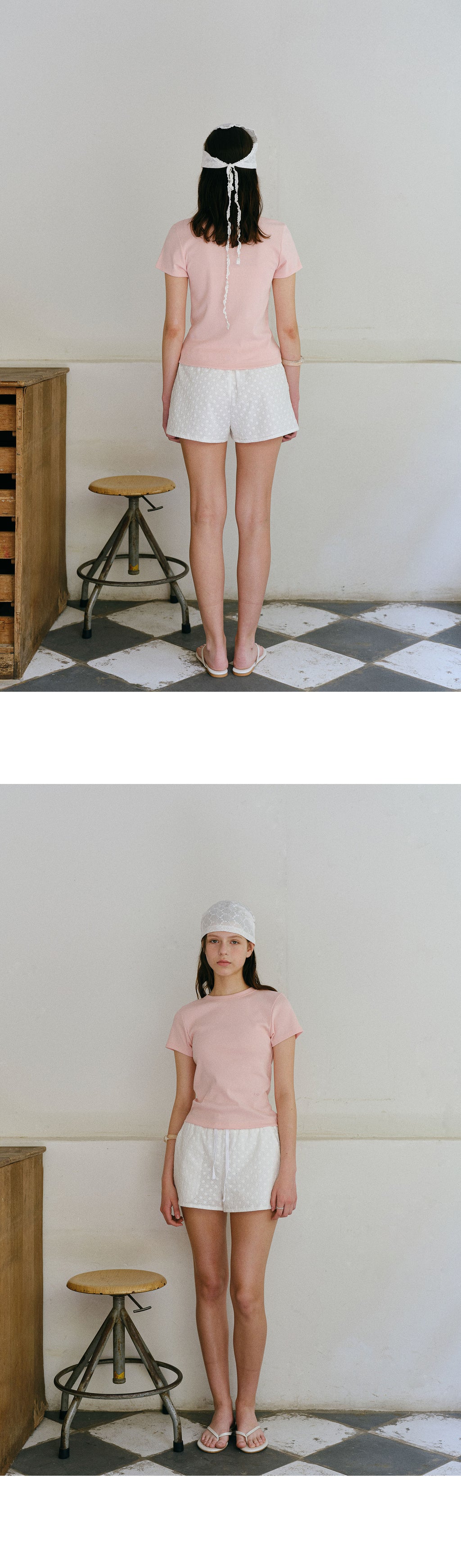 ANDNEEDS Bessette half tee (light pink)
