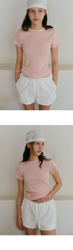 ANDNEEDS Bessette half tee (light pink)