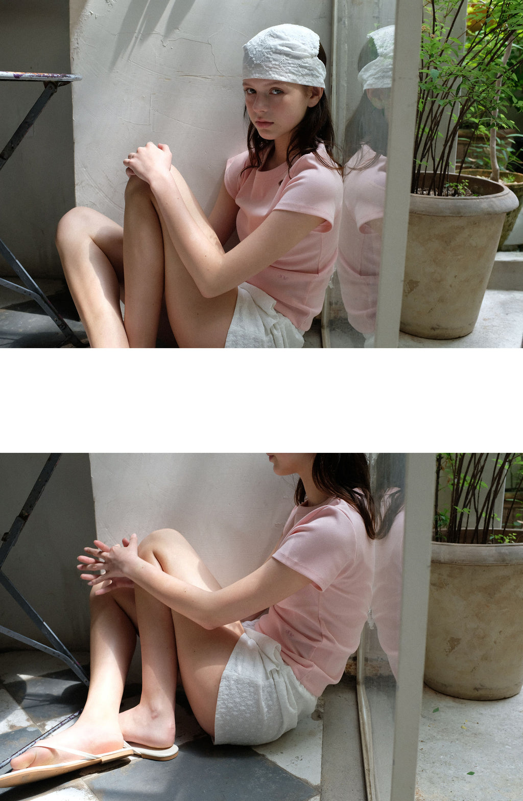 ANDNEEDS Bessette half tee (light pink)