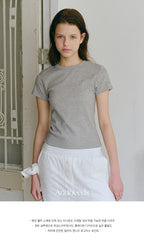 ANDNEEDS Bessette half tee (melange gray)