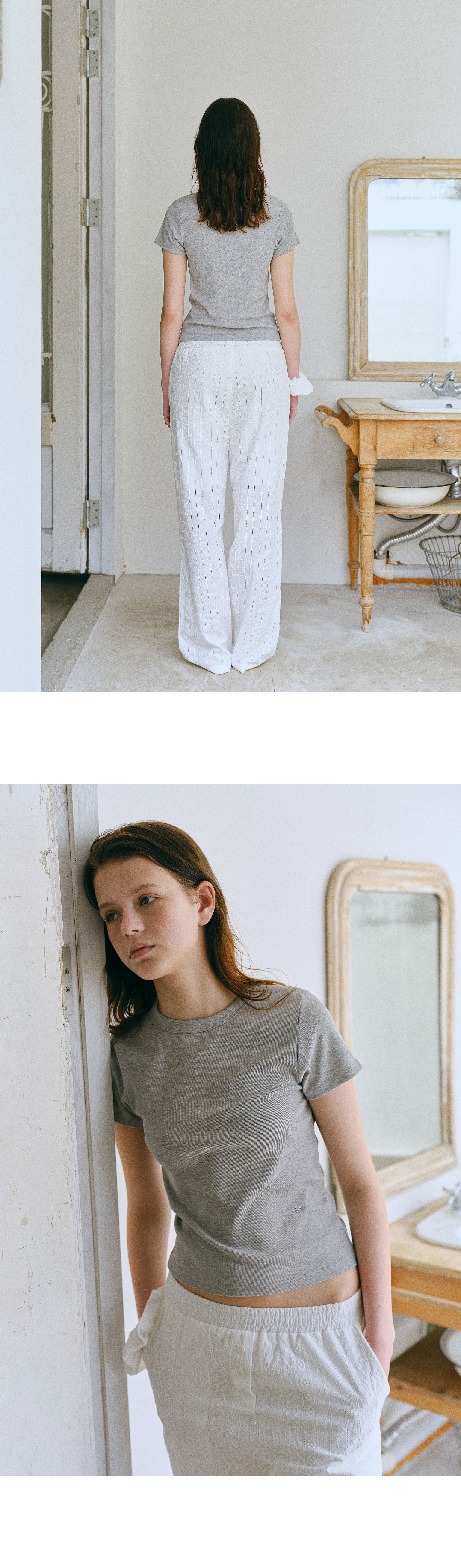 ANDNEEDS Bessette half tee (melange gray)