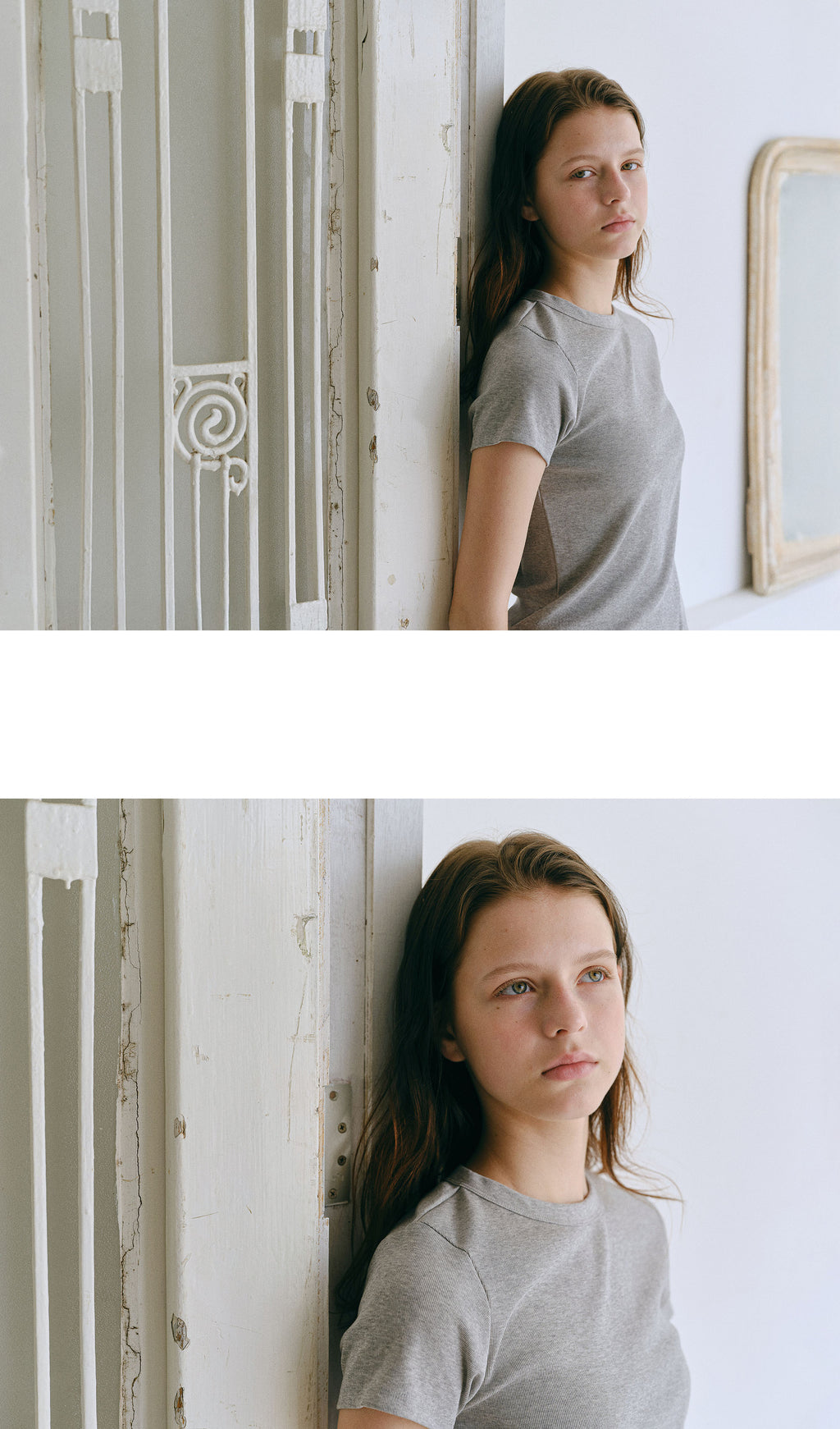ANDNEEDS Bessette half tee (melange gray)