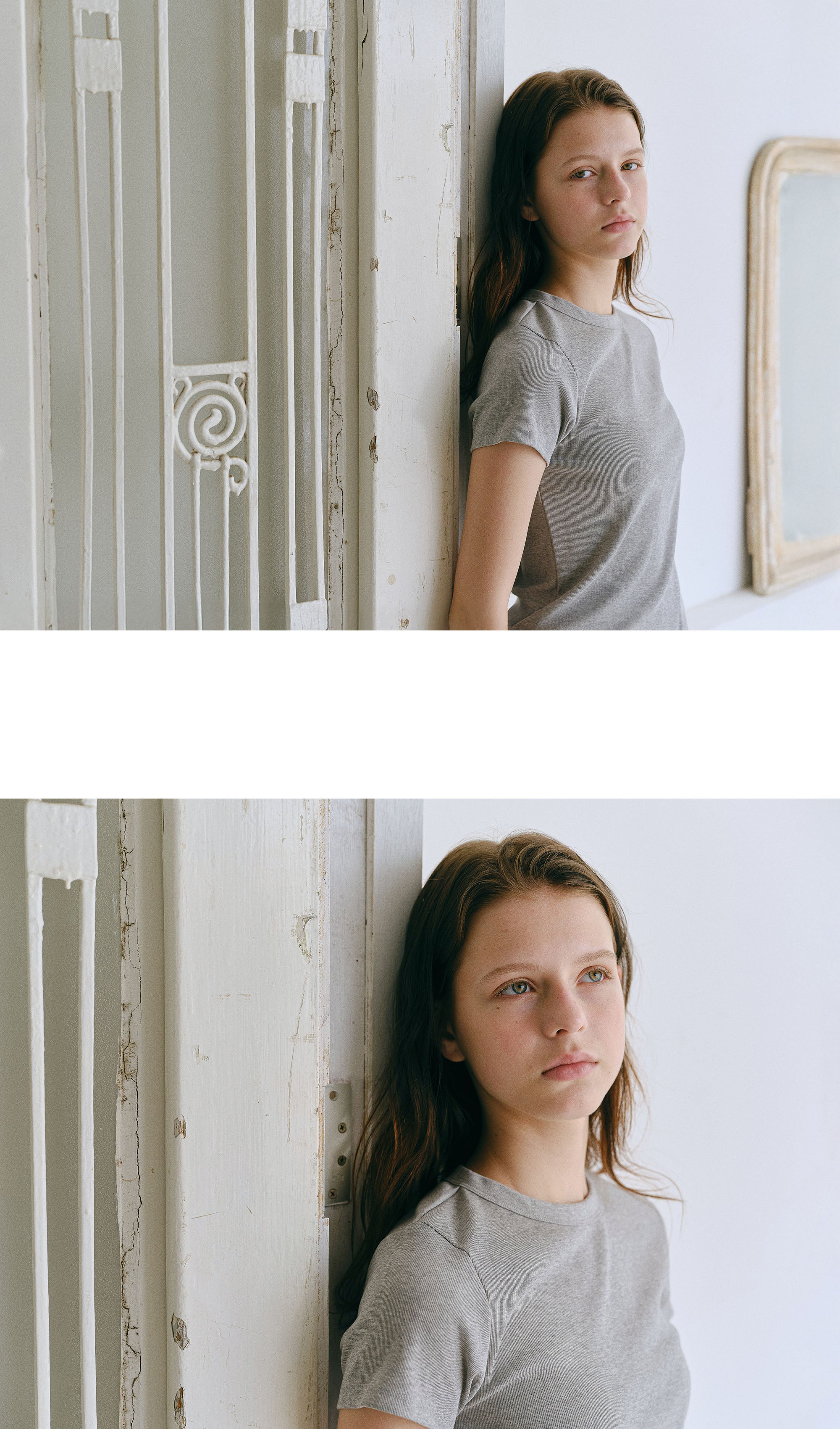 ANDNEEDS Bessette half tee (melange gray)