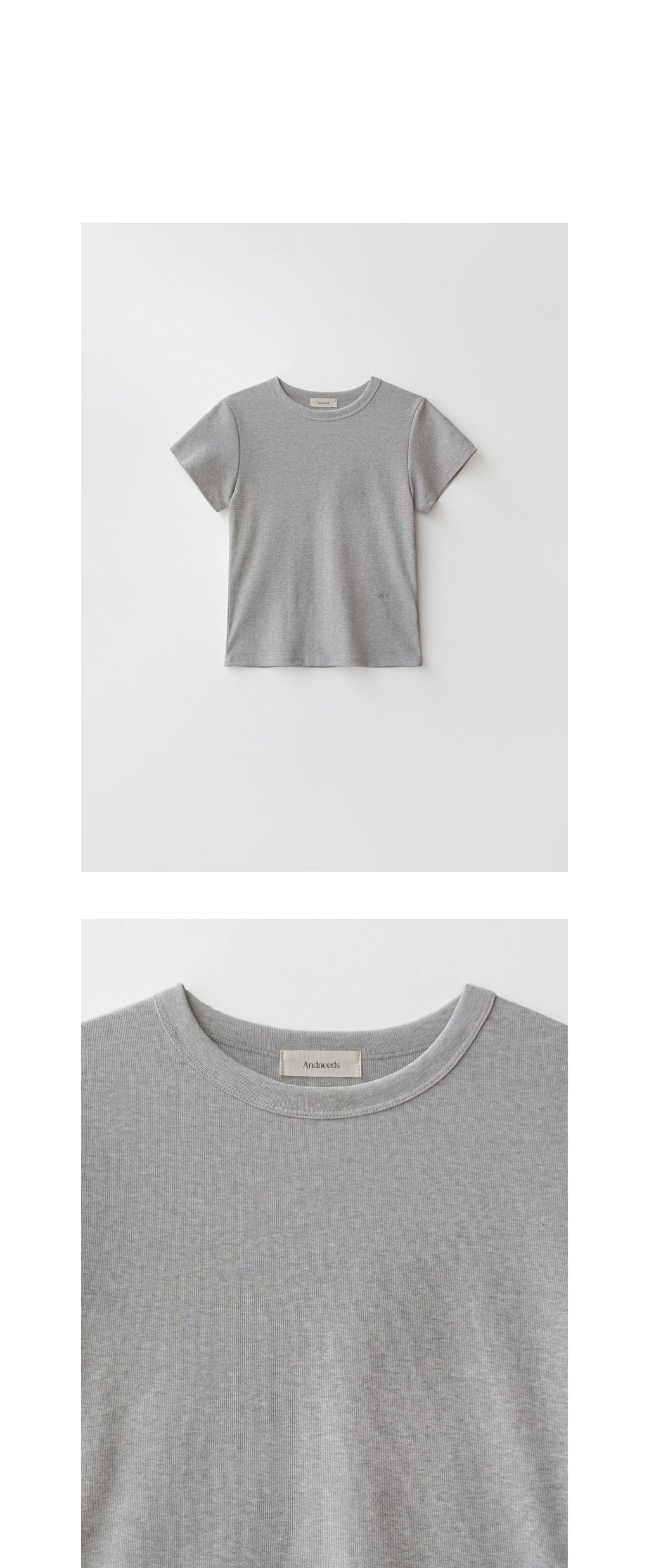 ANDNEEDS Bessette half tee (melange gray)