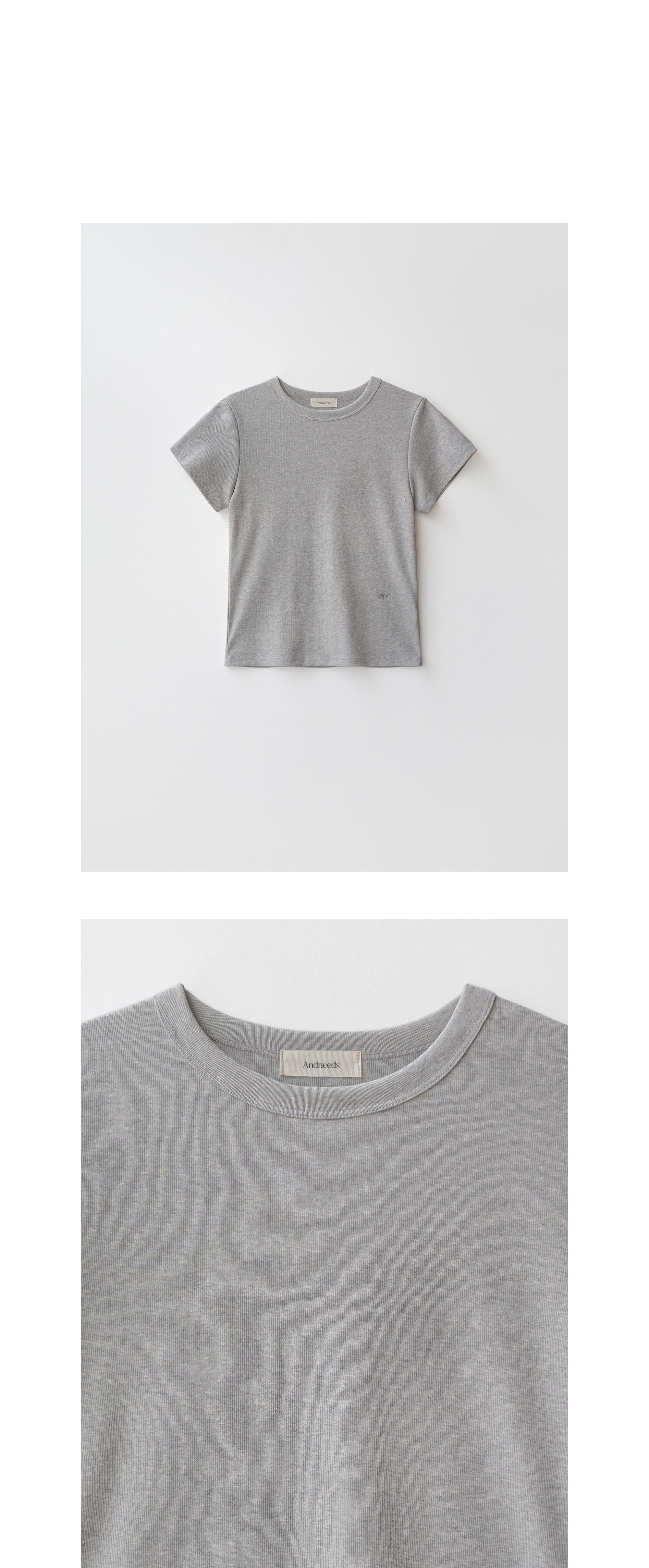 ANDNEEDS Bessette half tee (melange gray)