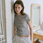 ANDNEEDS Bessette half tee (melange gray)