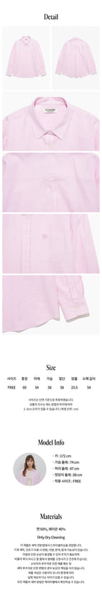 TTUDEMENT (Seersucker material) CLASSIC STRIPE SHIRT PINK