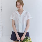 OUR HOPE Atelier Marine Collar Blouse - White