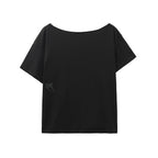 RENSE Ring Graphic One Shoulder Tee Black