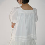 RONRON TIE DETAIL BUTTON BLOUSE WHITE