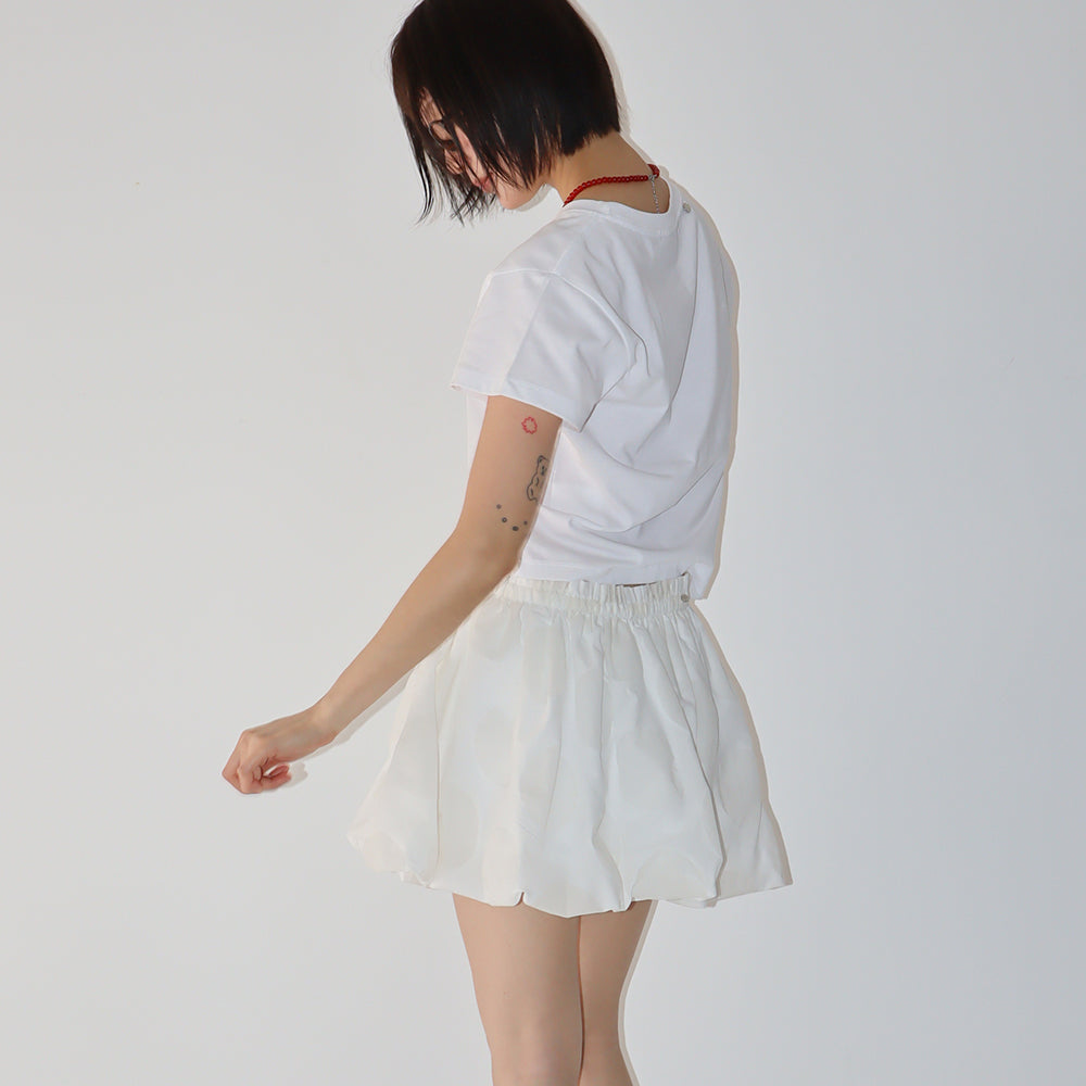 RONRON SLICED TOMATO CROP T SHIRT WHITE