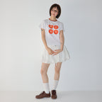 RONRON SLICED TOMATO CROP T SHIRT WHITE