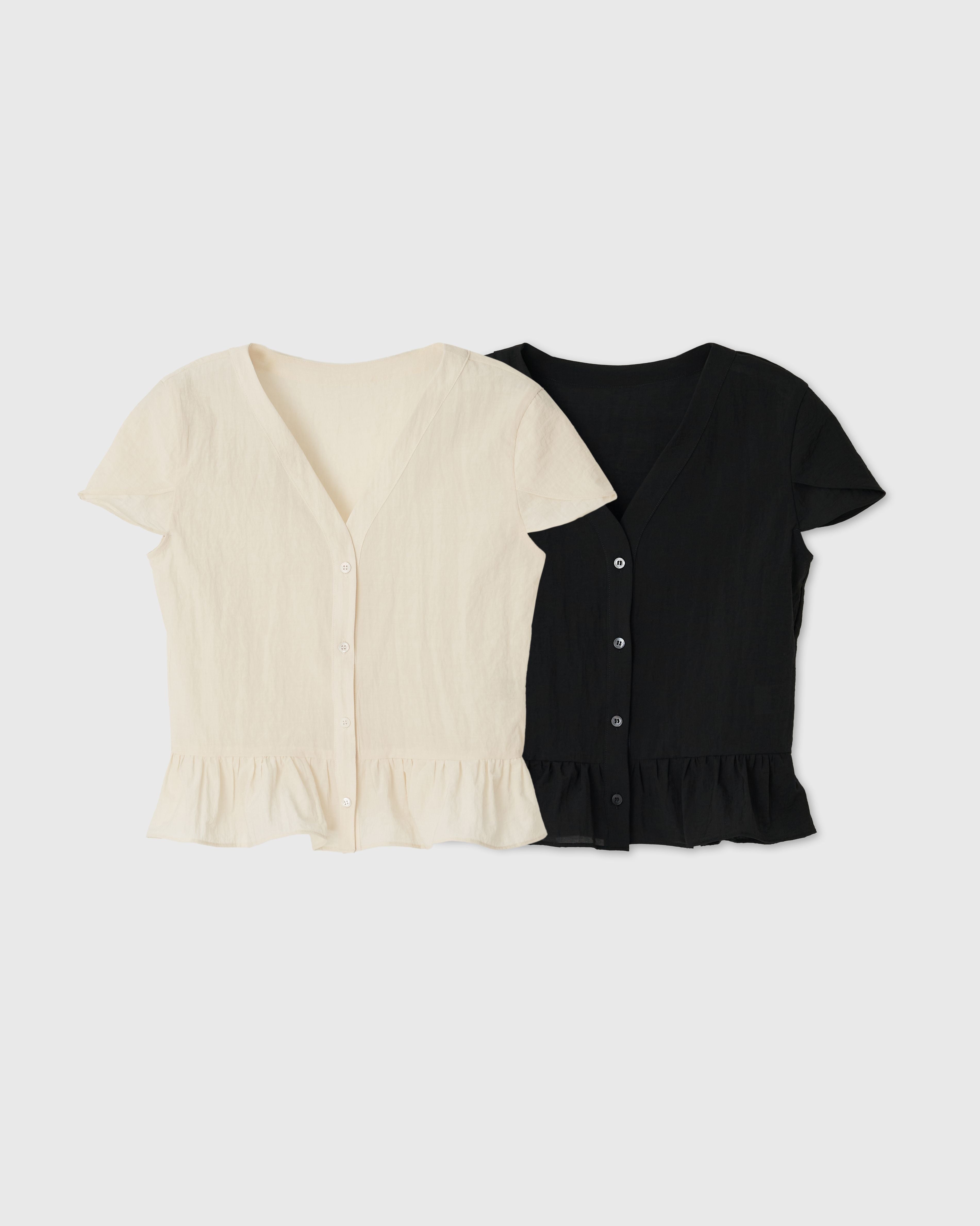 UNDERSTANDING EDITION TULIP FRILL BLOUSE (BLACK)