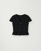 UNDERSTANDING EDITION TULIP FRILL BLOUSE (BLACK)