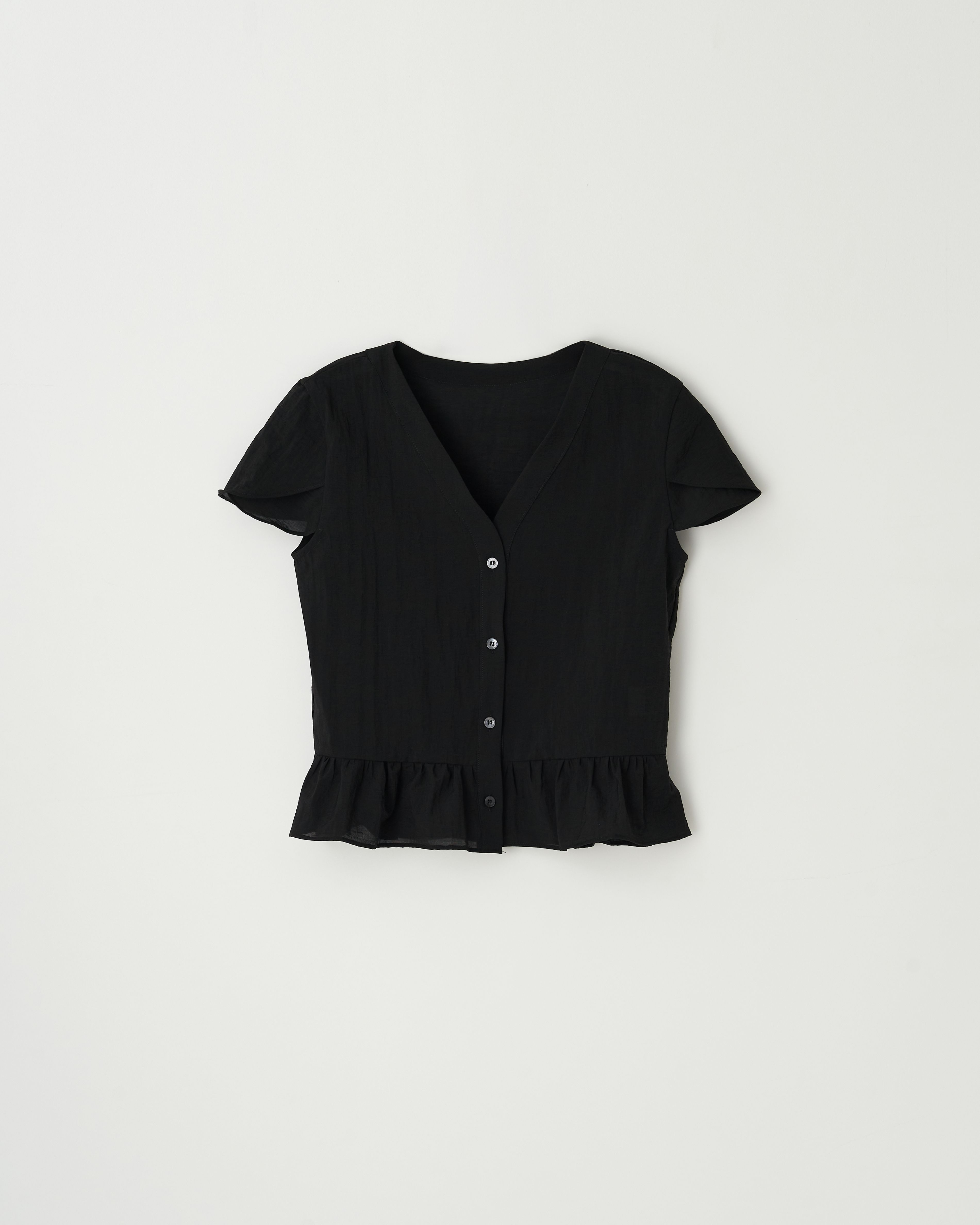 UNDERSTANDING EDITION TULIP FRILL BLOUSE (BLACK)