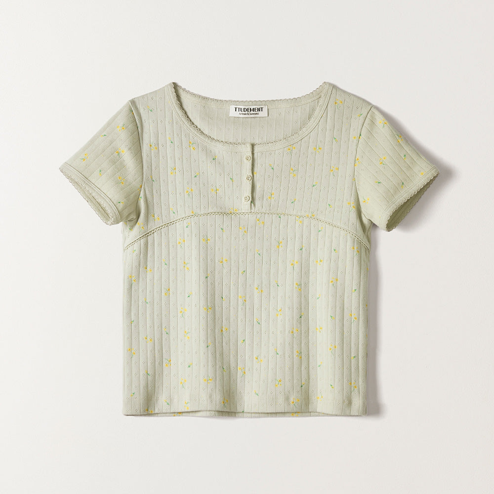TTUDEMENT BLOOMING FLOWER TEE (MINT)