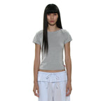 PARTIMENTO WOMEN PWC WRAP BOAT NECK LACE TRIM TEE_8COLOR