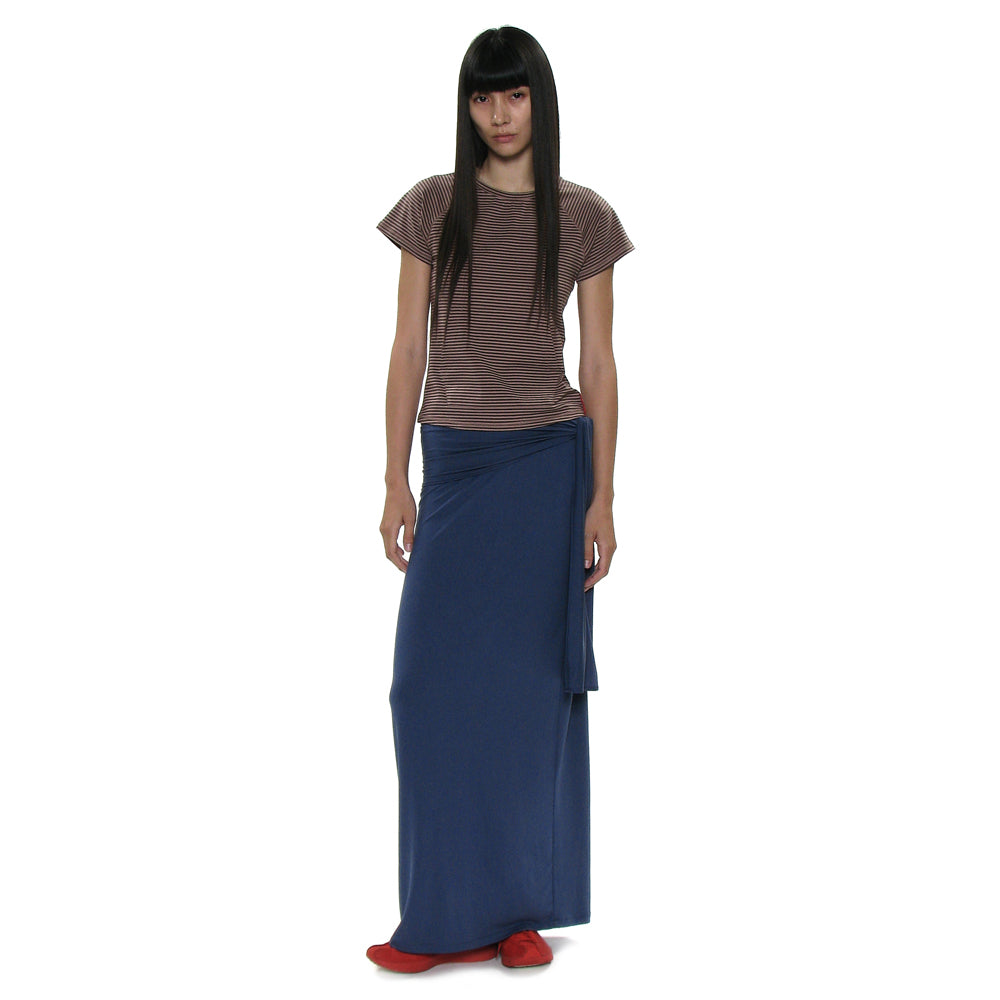 PARTIMENTO WOMEN PWC STRIPE POCKET SHORT SLEEVE TEE_MOCHA