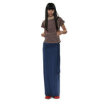 PARTIMENTO WOMEN PWC STRIPE POCKET SHORT SLEEVE TEE_MOCHA