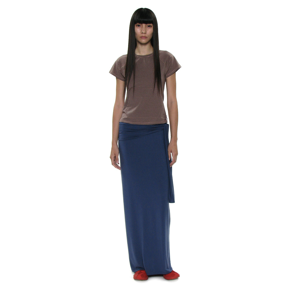 PARTIMENTO WOMEN PWC STRIPE POCKET SHORT SLEEVE TEE_MOCHA