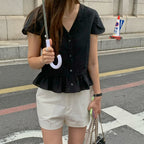 UNDERSTANDING EDITION TULIP FRILL BLOUSE (BLACK)
