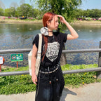 SATUR Saturday Retro Mood Graphic Short Sleeve T-Shirt Vintage Black