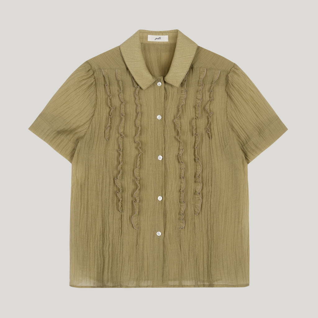 PoeteSeoul [6th reorder] breeze fill blouse_olive