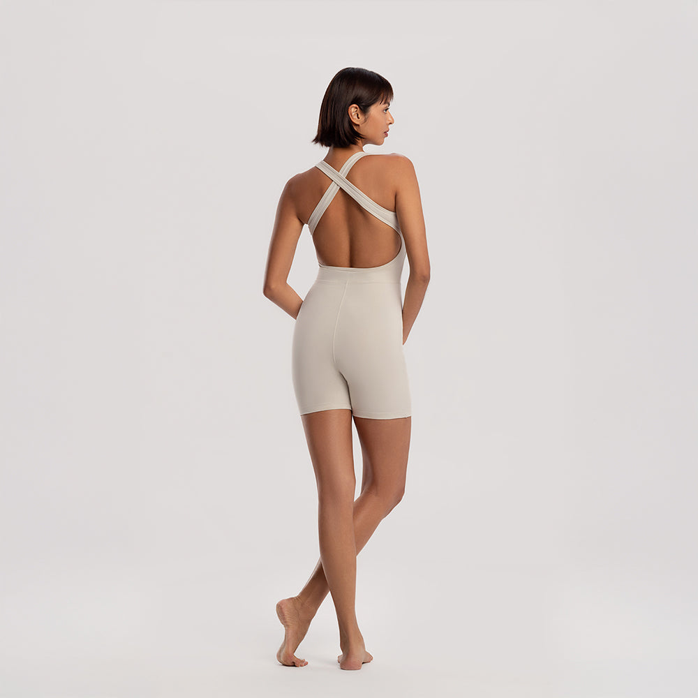BUDHI MUDRA BUDHI MUDRA Crossover short jumpsuit