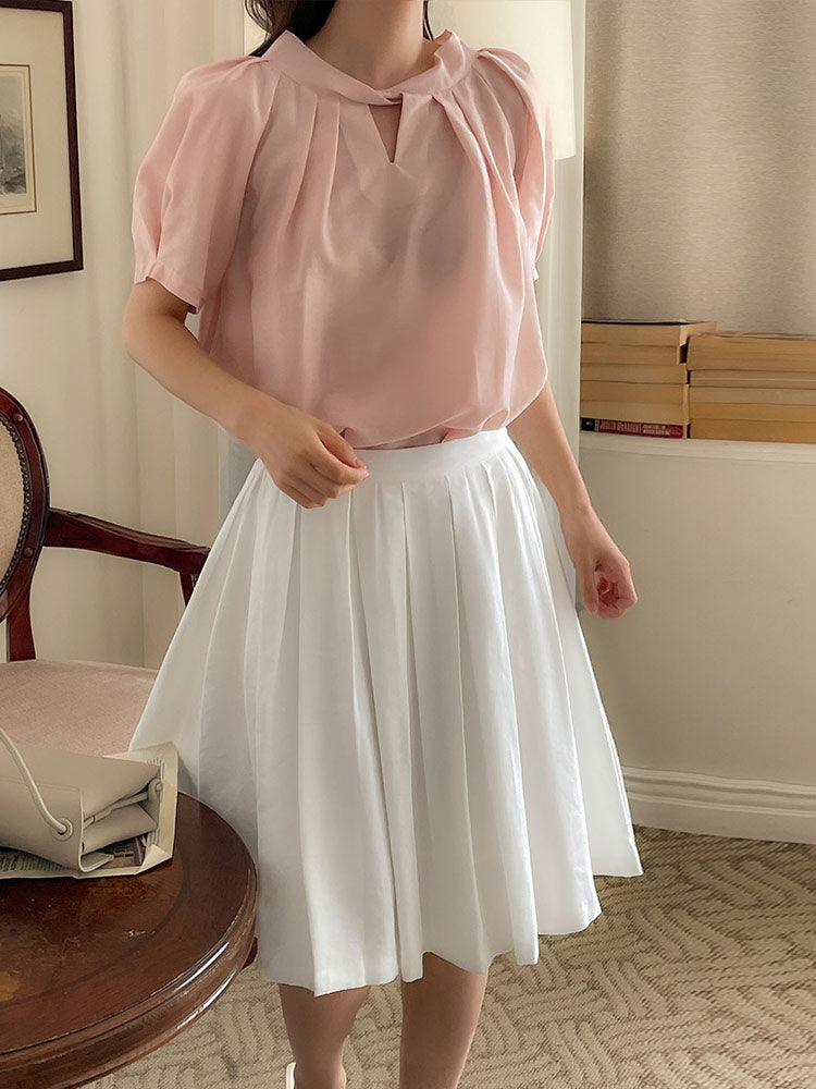GIEMAR TWIST TIE SHORT SLEEVE BLOUSE PEACH Twist tie short sleeve blouse Peach 3rd