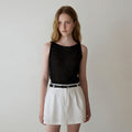 LOEIL Minimal Boat Neck Linen Sleeveless - Black