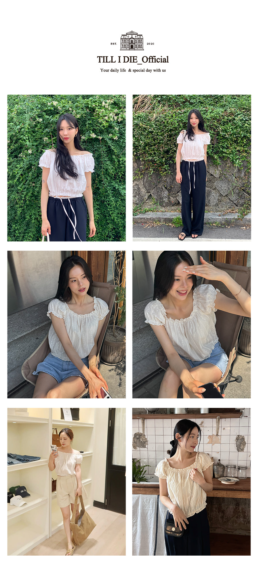 TILLIDIE Two-way shirring blouse TISU03BL02_Butter